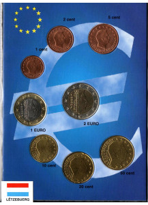 LUSSEMBURGO Serie completa 8 monete con date miste